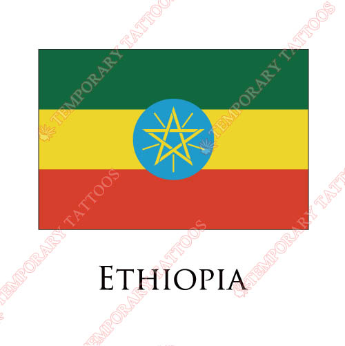 Ethiopia flag Customize Temporary Tattoos Stickers NO.1870
